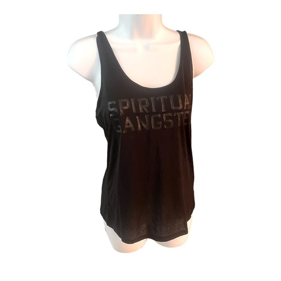 Spiritual Gangster Black Spell Out Racerback Yoga Athletic Tank Top Size XS - Picture 1 of 5